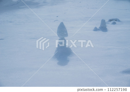 Snowy field art [Nagano Prefecture] 112257198