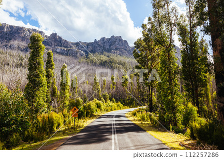 Gordon River Road Landscape in Tasmania Australia 112257286