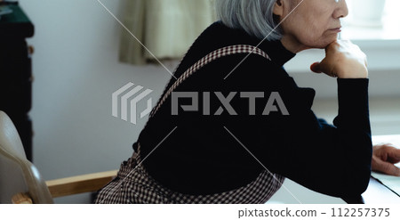 Senior woman living alone 112257375