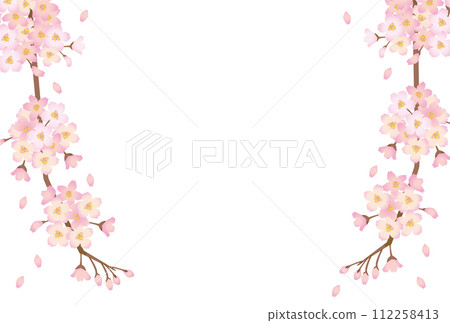 水彩畫的櫻花框架 112258413