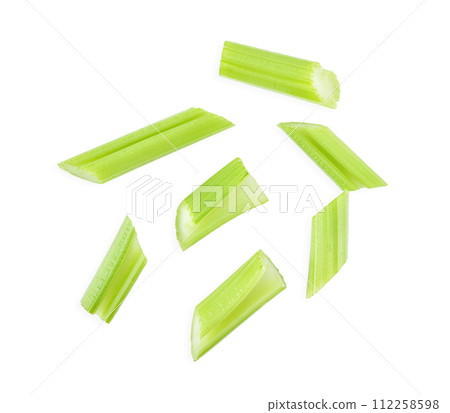 Top view of celery isolated on white background 112258598