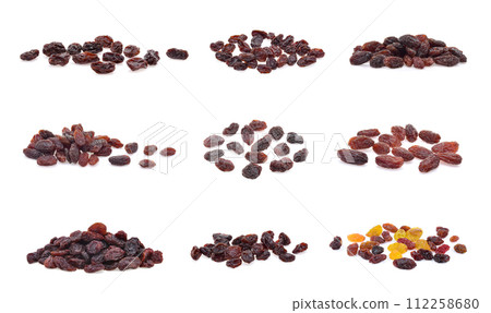 Raisins isolated on white background 112258680