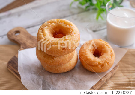 soy milk donut and oat milk 112258727