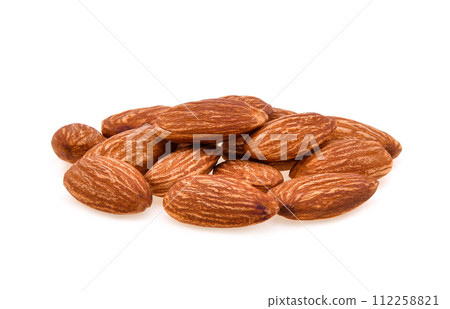 Almonds isolated on white background Almonds isolated on white background 112258821