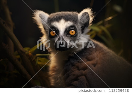 Lemur Catta portrait by Generative AI 112259428