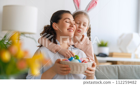 Family celebrating Easter Family celebrating Easter 112259482