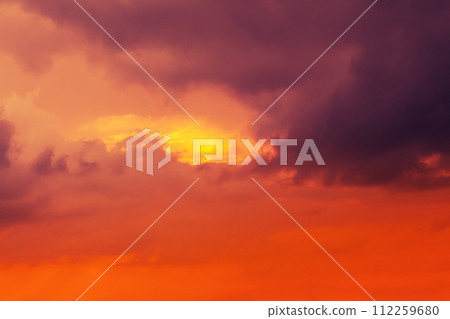 Colorful cloudy sky at sunset 112259680