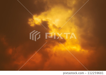 Colorful cloudy sky at sunset 112259681