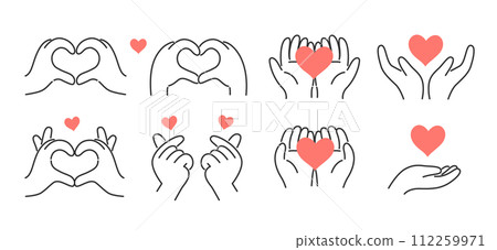 手和心插圖集 112259971