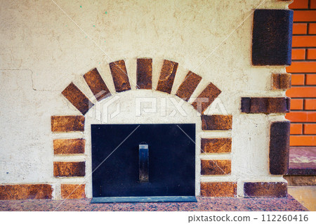 Element of Russian stove cooking oven 112260416