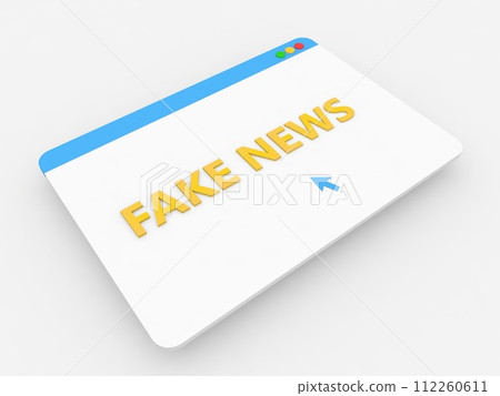 The cursor clicks on the inscription fake news in the Internet browser. The cursor clicks on the inscription fake news in the Internet browser. 112260611