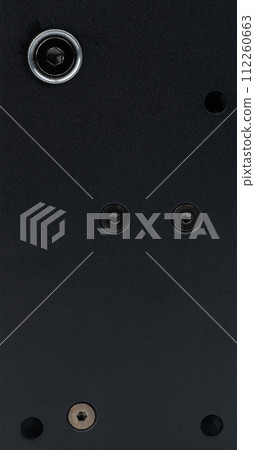 Black metal sheet with holes Black metal sheet with holes 112260663