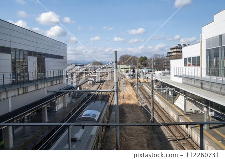 JR Haijima Station platform and tracks JR Haijima Station platform and tracks 112260731