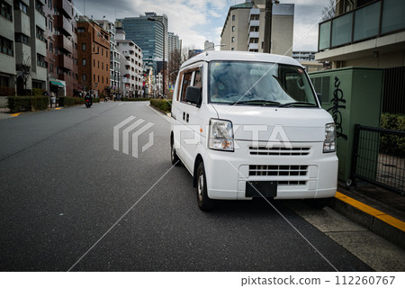 White light van on delivery White light van on delivery 112260767
