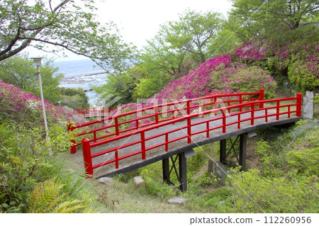 淡輪園杜鵑花群落（愛宕山公園）/朱紅色復古橋（上側：京橋/下側：聖壽橋） 112260956