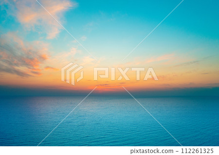 Seascape in the morning. Sunrise over the sea. Natural landscape Seascape in the morning. Sunrise over the sea. Natural landscape 112261325