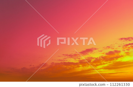 Orange evening sky at sunset. Gradient color. Sky texture. Abstract nature background 112261330