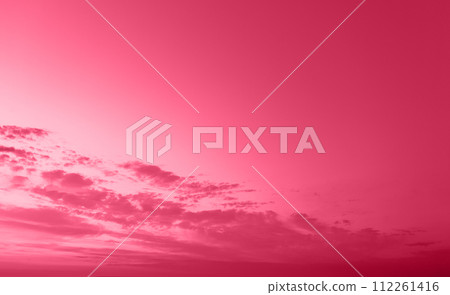 Sunset sky in Viva magenta trendy in 2023 color. Sky texture, abstract nature background Sunset sky in Viva magenta trendy in 2023 color. Sky texture, abstract nature background 112261416