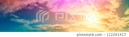 Colorful cloudy sky at sunset. Gradient color Colorful cloudy sky at sunset. Gradient color 112261417