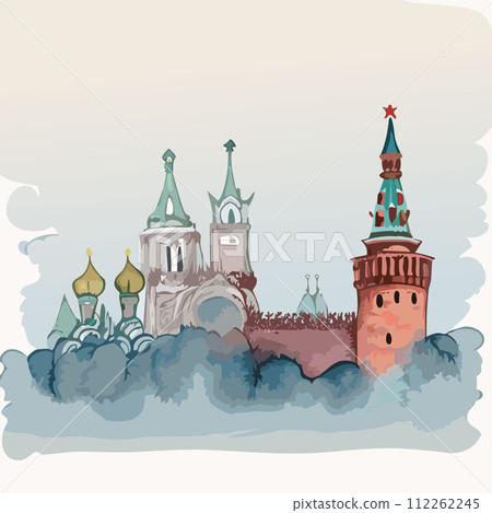 AI-generated content. Moscow landscape, temple and Kremlin. AI-generated content. Moscow landscape, temple and Kremlin. 112262245