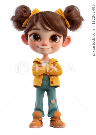 AI-generated content. Cute Girl Happy Cartoon Character AI-generated content. Cute Girl Happy Cartoon Character 112262499