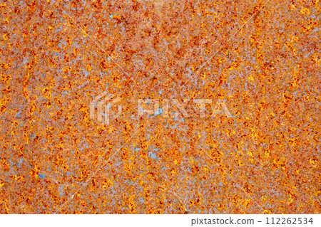 Texture of a Rusted Surface. Steel used in outdoor sculptures, architecture. Close up 112262534