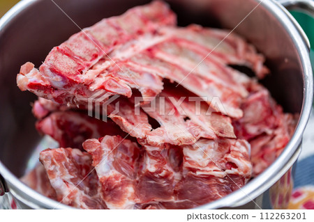 Bone and cartilage waste from butcher shops - dog food Bone and cartilage waste from butcher shops - dog food 112263201