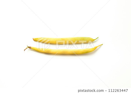 Several pods of flat runner bean heap isolated on white background. . Several pods of flat runner bean heap isolated on white background. . 112263447