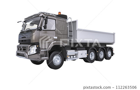 Modern heavy dump truck on white background 112263506