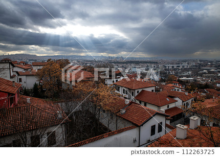 Ankara castle interior and historical houses 112263725