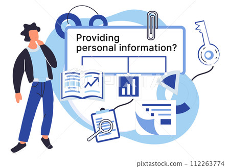 Personal information vector illustration. Personal information protection is vital to maintain privacy in digital age Advanced technology is key to securing personal data on internet Personal 112263774