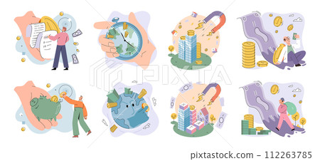 Global economy vector illustration. Continuous improvement strategies drive success in ever-evolving realm global economy The world undergoes transformative development in interconnected tapestry Global economy vector illustration. Continuous improvement strategies drive success in ever-evolving realm global economy The world undergoes transformative development in interconnected tapestry 112263785
