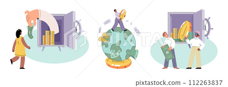 Global economy vector illustration. The global economy, vast web interconnected businesses, propels world forward Success in global finance hinges on savvy investment strategies and technological Global economy vector illustration. The global economy, vast web interconnected businesses, propels world forward Success in global finance hinges on savvy investment strategies and technological 112263837