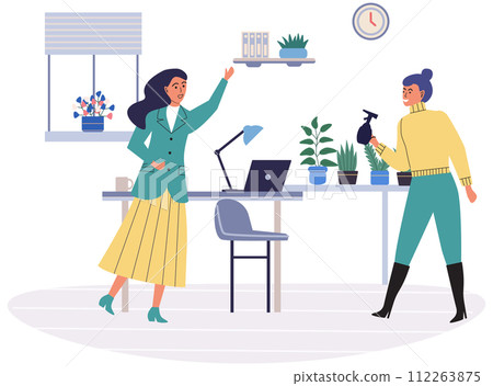 Office leisure vector illustration. The office leisure metaphor highlights importance finding enjoyment in ones occupation Taking leisure breaks in office contributes to employee satisfaction 112263875