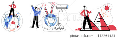 Climate vector illustration. The climate concept is blueprint for environmental guardianship, guiding us toward sustainable future Sustainable living is testament to our respect for delicate balance 112264483