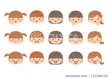 Illustration material of children making various expressions 112264559