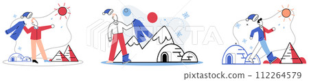 Climate vector illustration. Carbon emissions, silent saboteurs atmosphere, prompt call to arms for climate protection The ecosystems delicate balance necessitates proactive approach to climate 112264579