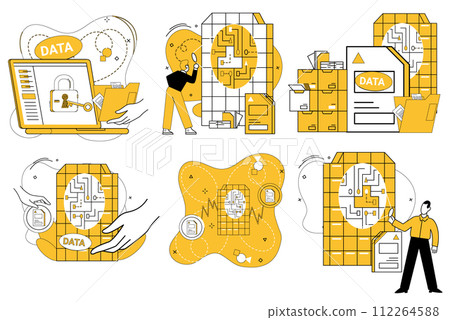 Data science vector illustration. In landscape information, data science is compass navigating uncertainty Analytics is secret sauce transforms raw data into strategic intelligence Data science vector illustration. In landscape information, data science is compass navigating uncertainty Analytics is secret sauce transforms raw data into strategic intelligence 112264588