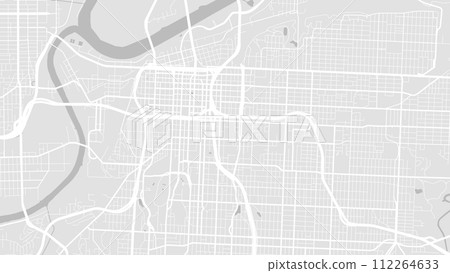 Background Kansas City, Missouri map, USA, white and light grey city poster. Vector map with roads and water. 112264633