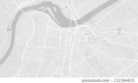 Map of Louisville, Kentucky, USA. Detailed city map, metropolitan area border. 112264635