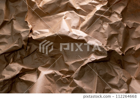 Crumpled craft paper background, recycling concept 112264668