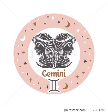 Gemini horoscope sign. Element of zodiac astrology. Esoteric symbol for logo or icon. Vector Gemini horoscope sign. Element of zodiac astrology. Esoteric symbol for logo or icon. Vector 112264788