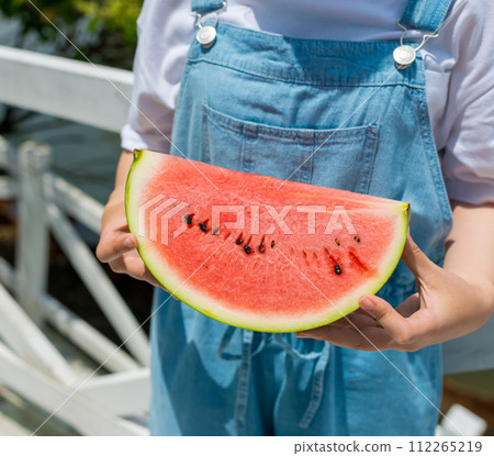 Memories of a summer day: Watermelon and women Memories of a summer day: Watermelon and women 112265219