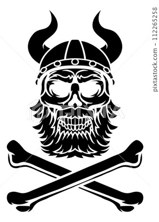 Viking Warrior Helmet Skull Pirate Cross Bones 112265258