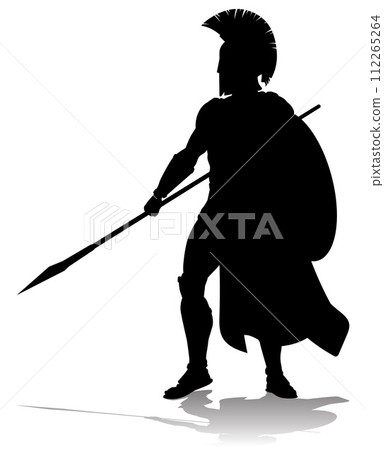 Spartan Silhouette Gladiator Trojan Greek Warrior 112265264