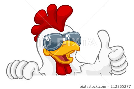 Chicken Rooster Cockerel Bird Sunglasses Cartoon 112265277