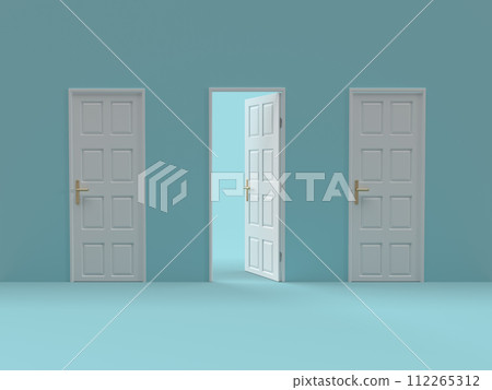 Photorealistic 3D illustration of three doors Photorealistic 3D illustration of three doors 112265312
