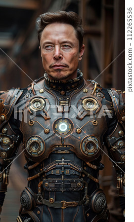 Humanoid robot with DNA modification, future cosmonaut, space discoverer. AI Generative Humanoid robot with DNA modification, future cosmonaut, space discoverer. AI Generative 112265536