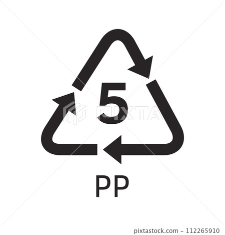 Plastic resin code. Icon of PP. 112265910