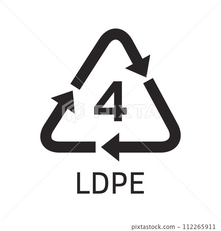 Plastic resin code. Icon of LDPE. Plastic resin code. Icon of LDPE. 112265911